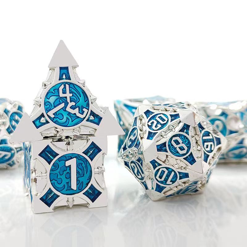 Dice Set Polyhedral - 7 buah D4-D20 Cosplay DND kuningan