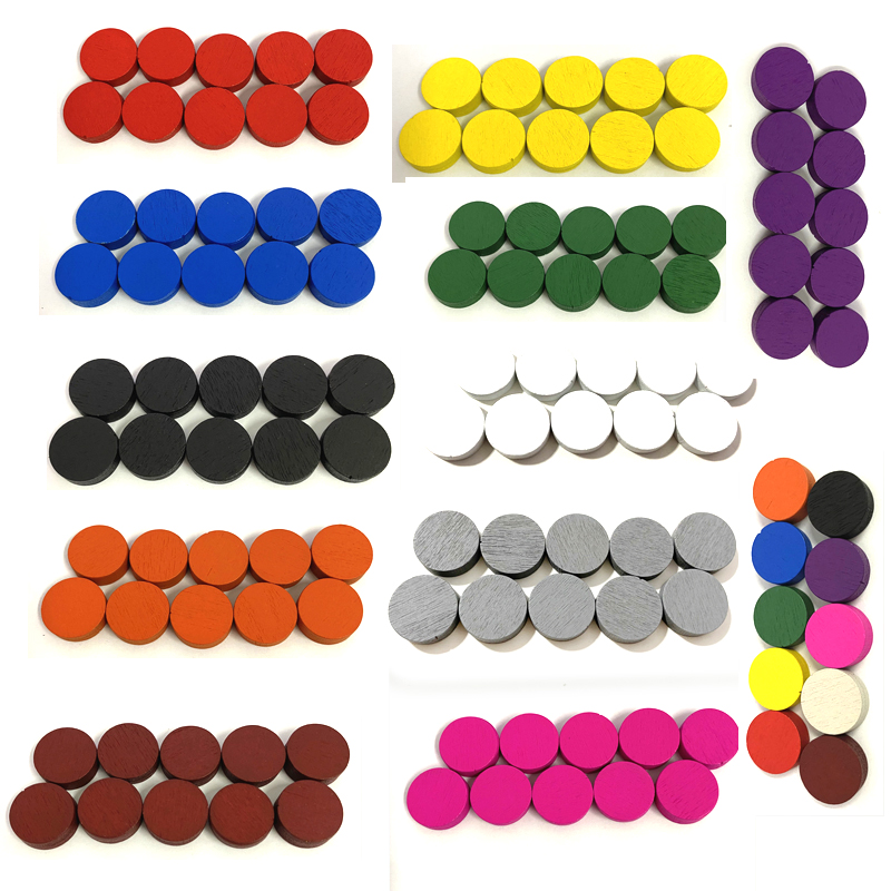 Board Game Sequence - 50 buah 15*5MM 11 warna Disk