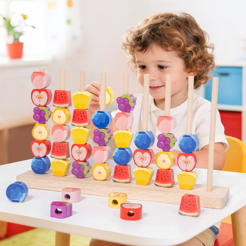Board Game Sequence - Permainan Susun Manik-manik Kayu Besar Warna-warni