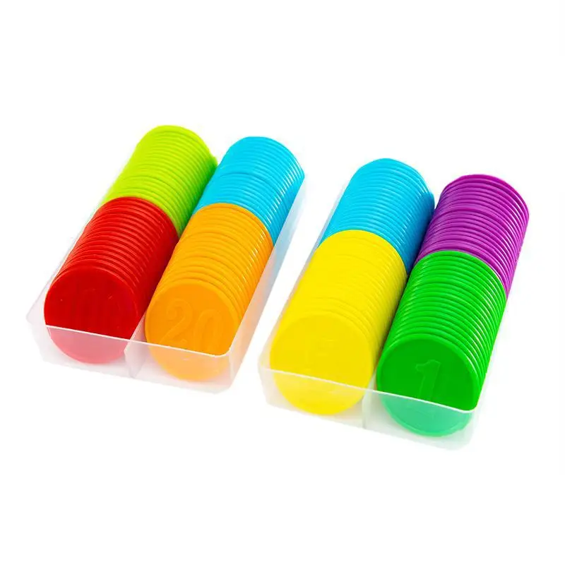Board Game Sequence - 80pcs Set Koin Plastik untuk Belajar