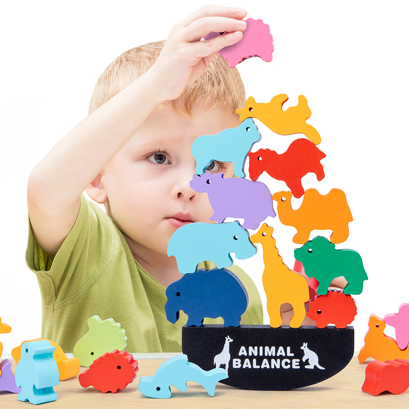 Board Game Ideas - Mainan Balok Keseimbangan Hewan Kayu Montessori