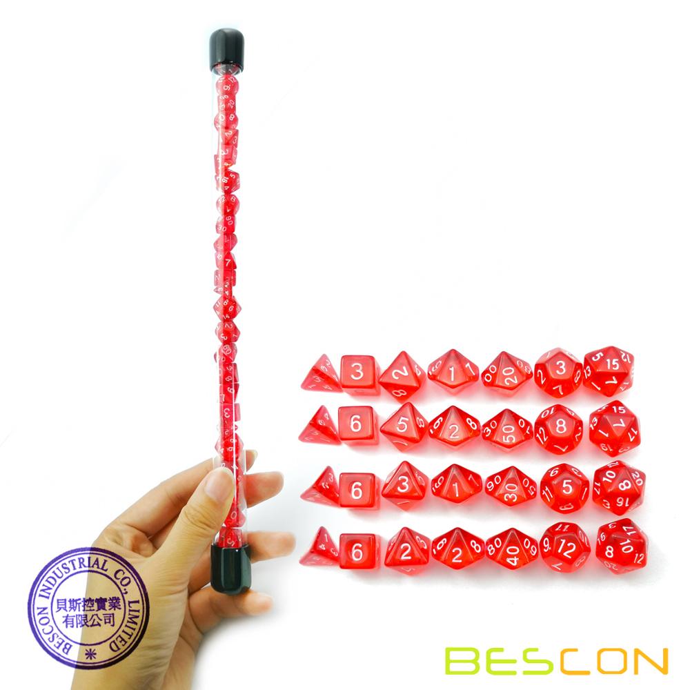 BESCON 28 Pcs Tembus Cahaya Me - Dice Set Polyhedral ulasan dan harga