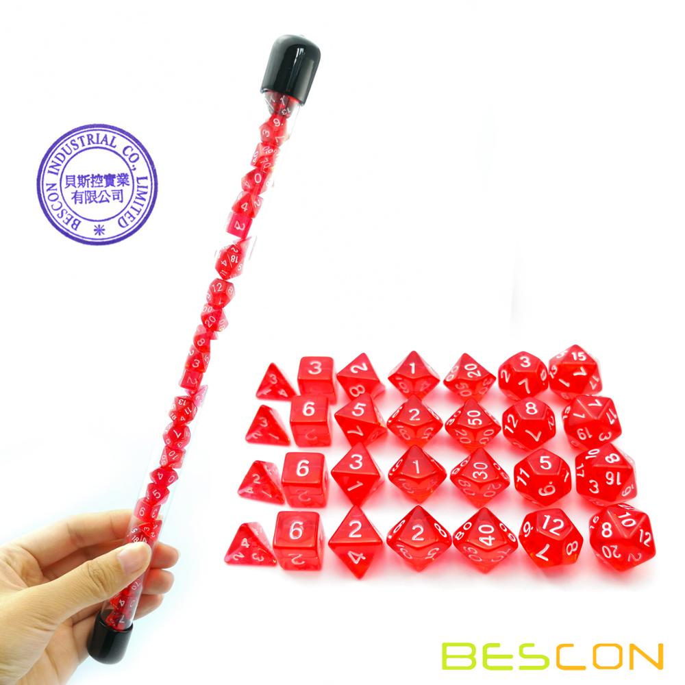 BESCON 28 Pcs Tembus Cahaya Me - Dice Set Polyhedral ulasan dan harga