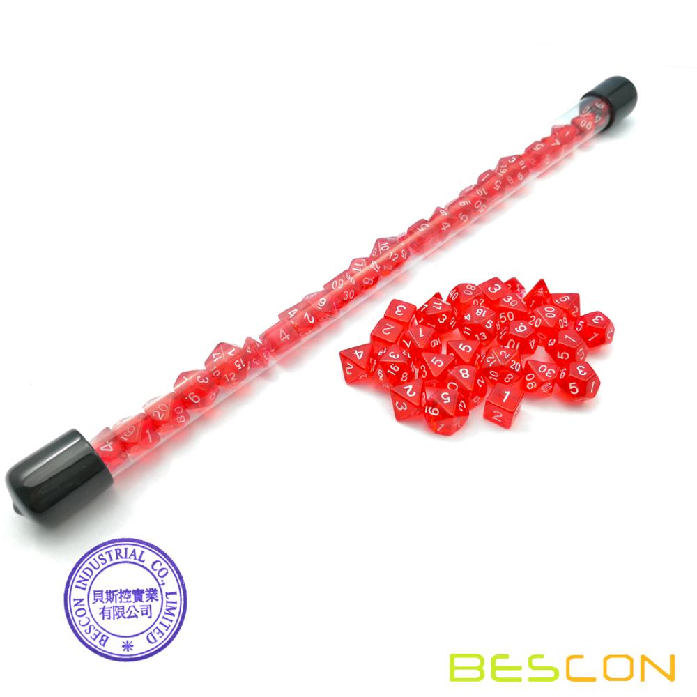 BESCON 28 Pcs Tembus Cahaya Me - Dice Set Polyhedral ulasan dan harga