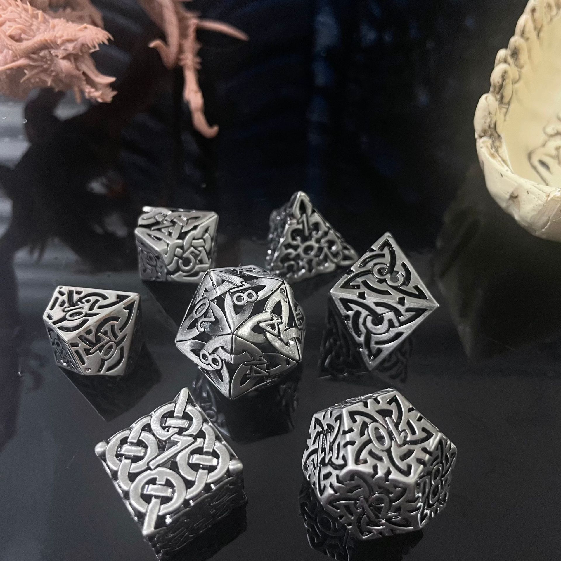 7 buah D4-D20 Cosplay DND kuni - Dice Set Polyhedral ulasan dan harga