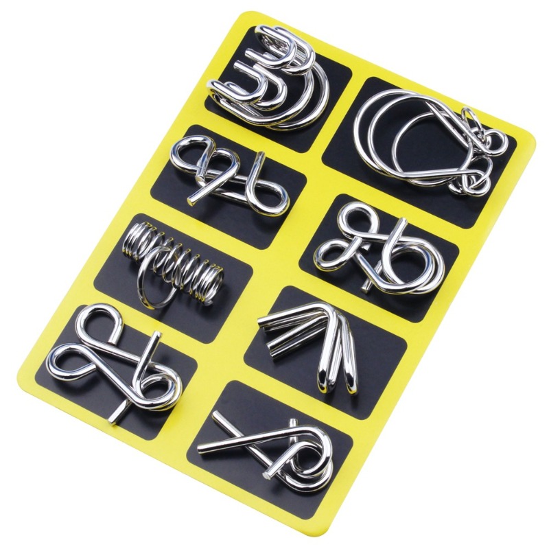 8 Buah Set Puzzle Logam Klasik - Board Game Ideas ulasan dan harga