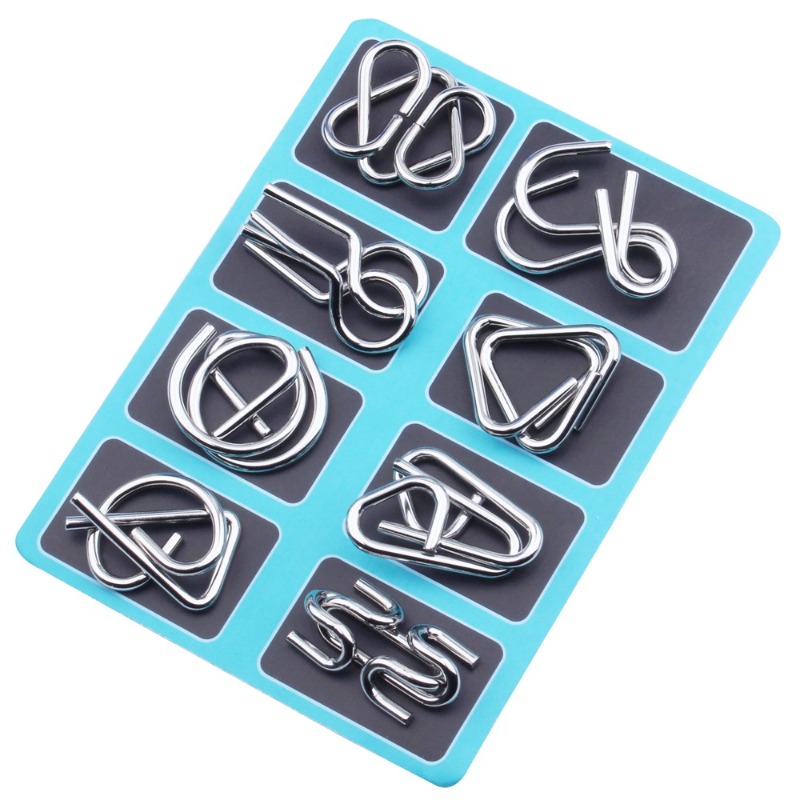 8 Buah Set Puzzle Logam Klasik - Board Game Ideas ulasan dan harga