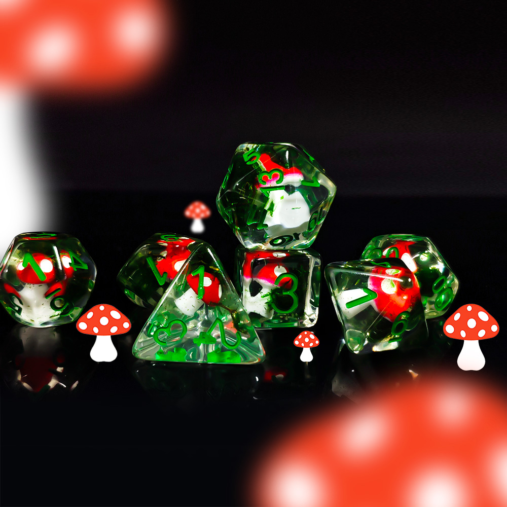 7 Buah/Set Dadu DND Resin Tran - Dice Set Polyhedral ulasan dan harga