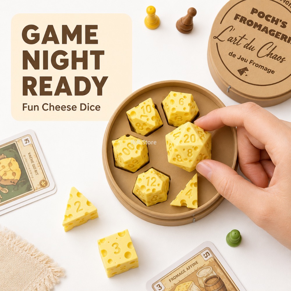 Set Dadu Keju Kreatif Bentuk T - Board Game Organization ulasan dan harga