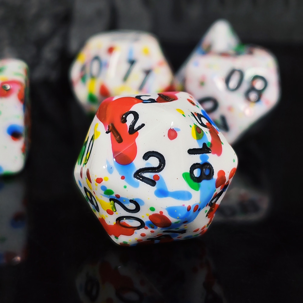 Set Dadu Cat Warna-Warni - 7 B - Dice Set Polyhedral ulasan dan harga