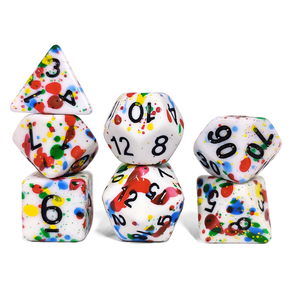 Set Dadu Cat Warna-Warni - 7 B - Dice Set Polyhedral ulasan dan harga