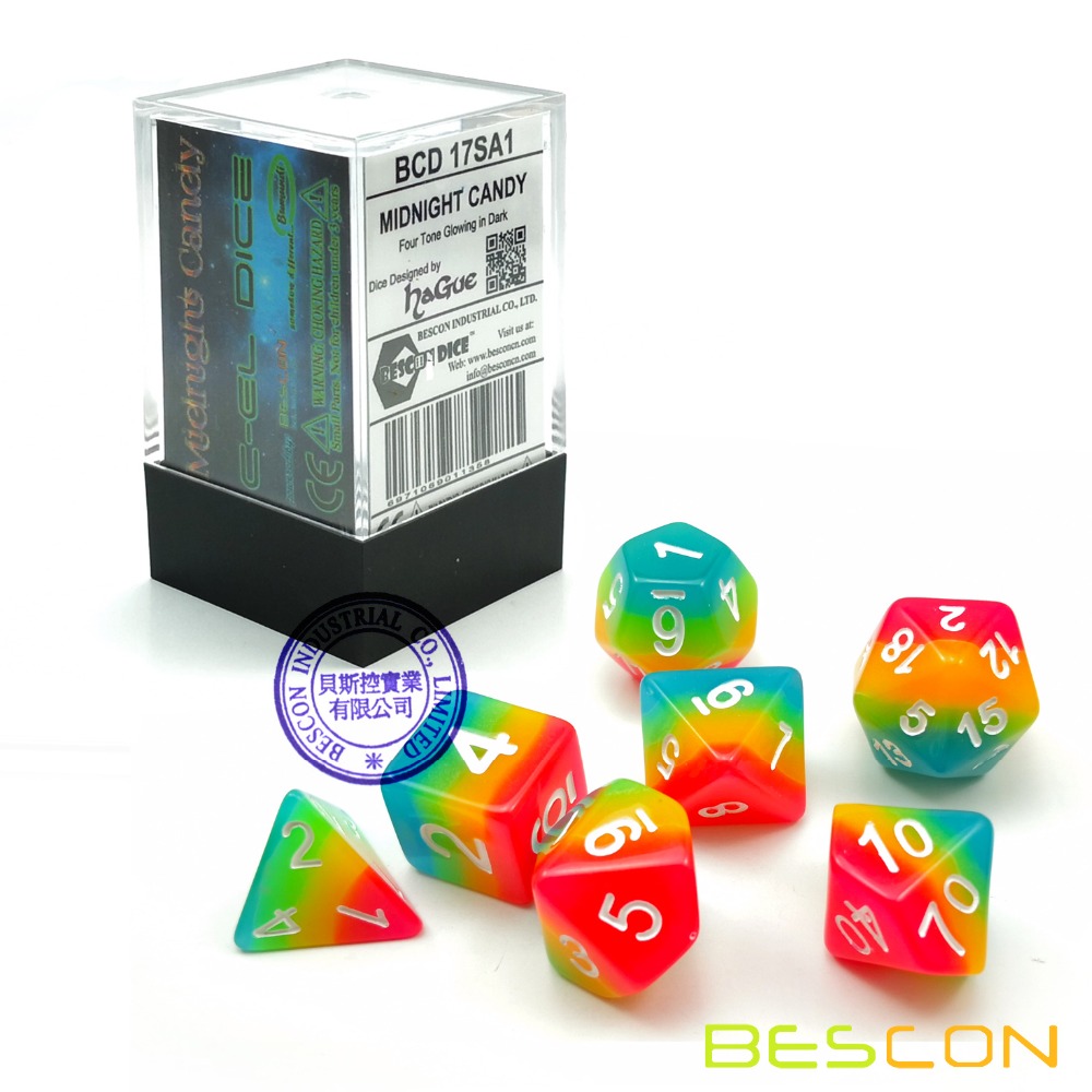 BESCON Fantasi Pelangi Bersina - Dice Set Polyhedral ulasan dan harga