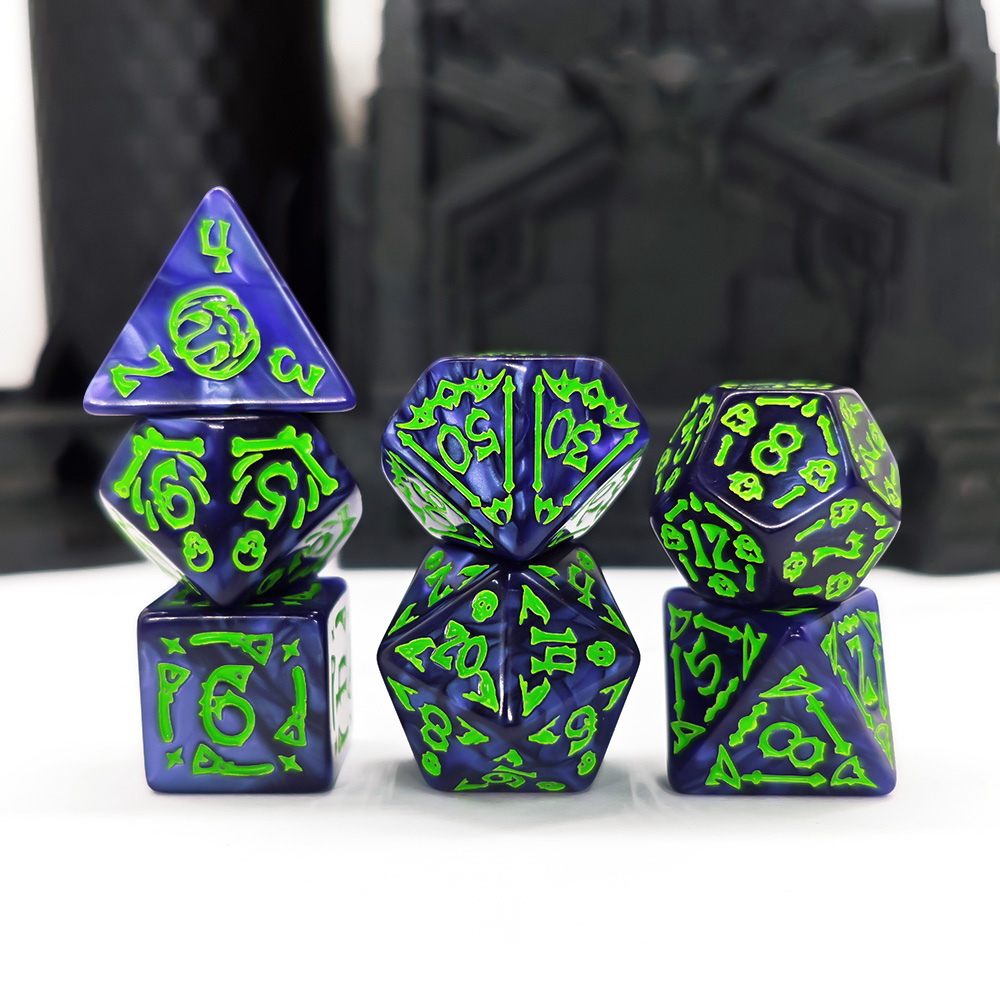Set Dadu Cthulhu Biru Tua & Hi - Dice Set Polyhedral ulasan dan harga