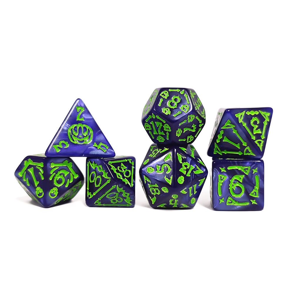 Set Dadu Cthulhu Biru Tua & Hi - Dice Set Polyhedral ulasan dan harga